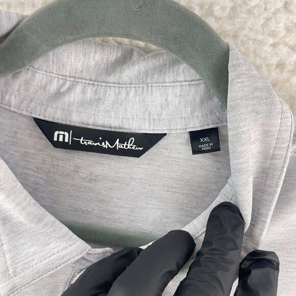 Travis Mathew Gray Brankroll Polo Shirt Mens Short Sleeve Collared Golf Size XXL - Picture 9 of 15